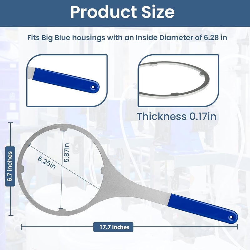 PIHIL SPBW-2 Heavy Duty Metal Water Filter Wrench - 6.25 Inch Whole House Water Filter Housing Wrench, Compatible with 3M-Cuno-Aqua Pure,Watts FH5000, FH10000 Series and Big Blue Water Housing - Image 2